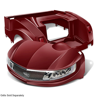 DoubleTake Phoenix Body Kit with Street Legal Light Kit, E-Z-Go RXV 08+, Burgundy