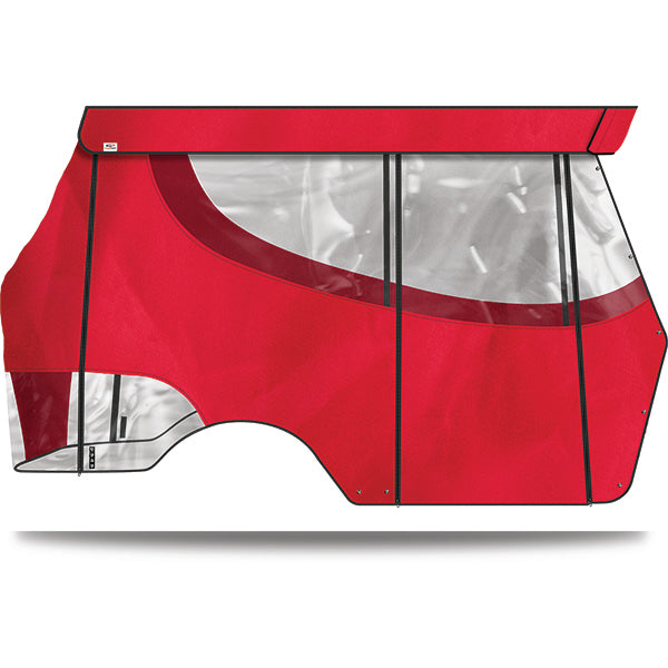 DoubleTake Enclosure & Valance for Kwick-Track Rail System, 4 Pass, E-Z-Go RXV 08+, Red