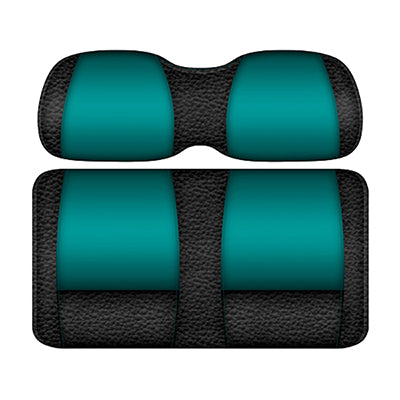 DoubleTake Veranda Seat Pod Cushion Set, E-Z-Go TXT 96+, Black/Teal