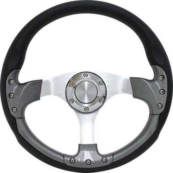 PURSUIT 14" CARBON FIBER STEERING WHEEL W/KIT; CC DS