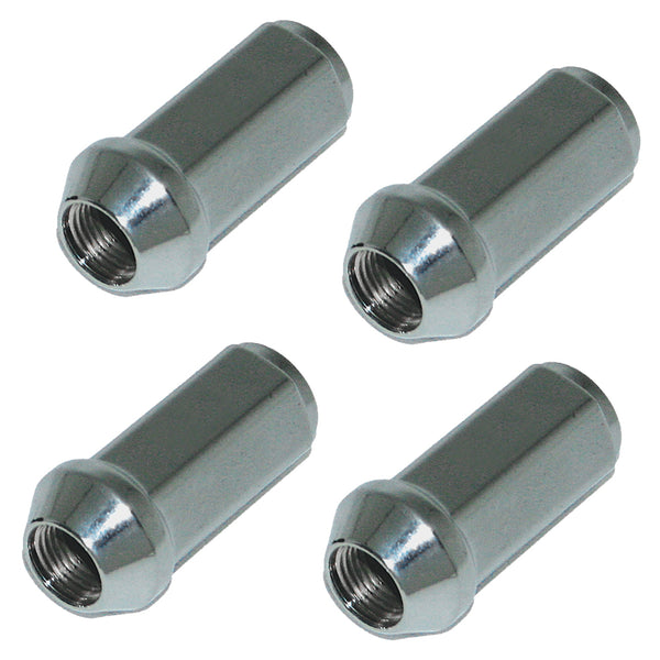 3/4" Hex Chrome Long Lug Nut 1.88" Long - 12mm x 1.25 (Pack of 4)