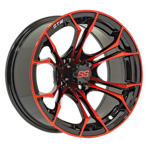 14″ GTW® Spyder Wheel – Black with Red Accents