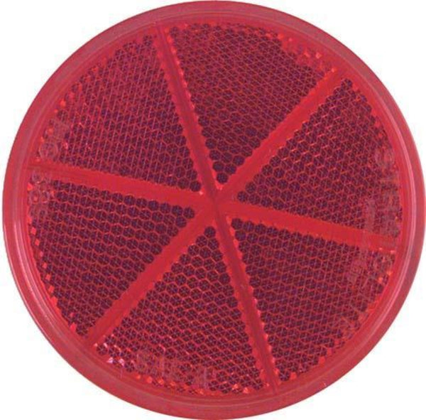 Red Quick Mount, Self Adhesive Reflector. 3″ Diameter