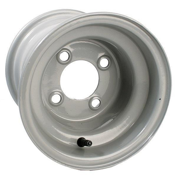 8x7 Club Car Grey Steel Wheel Centered