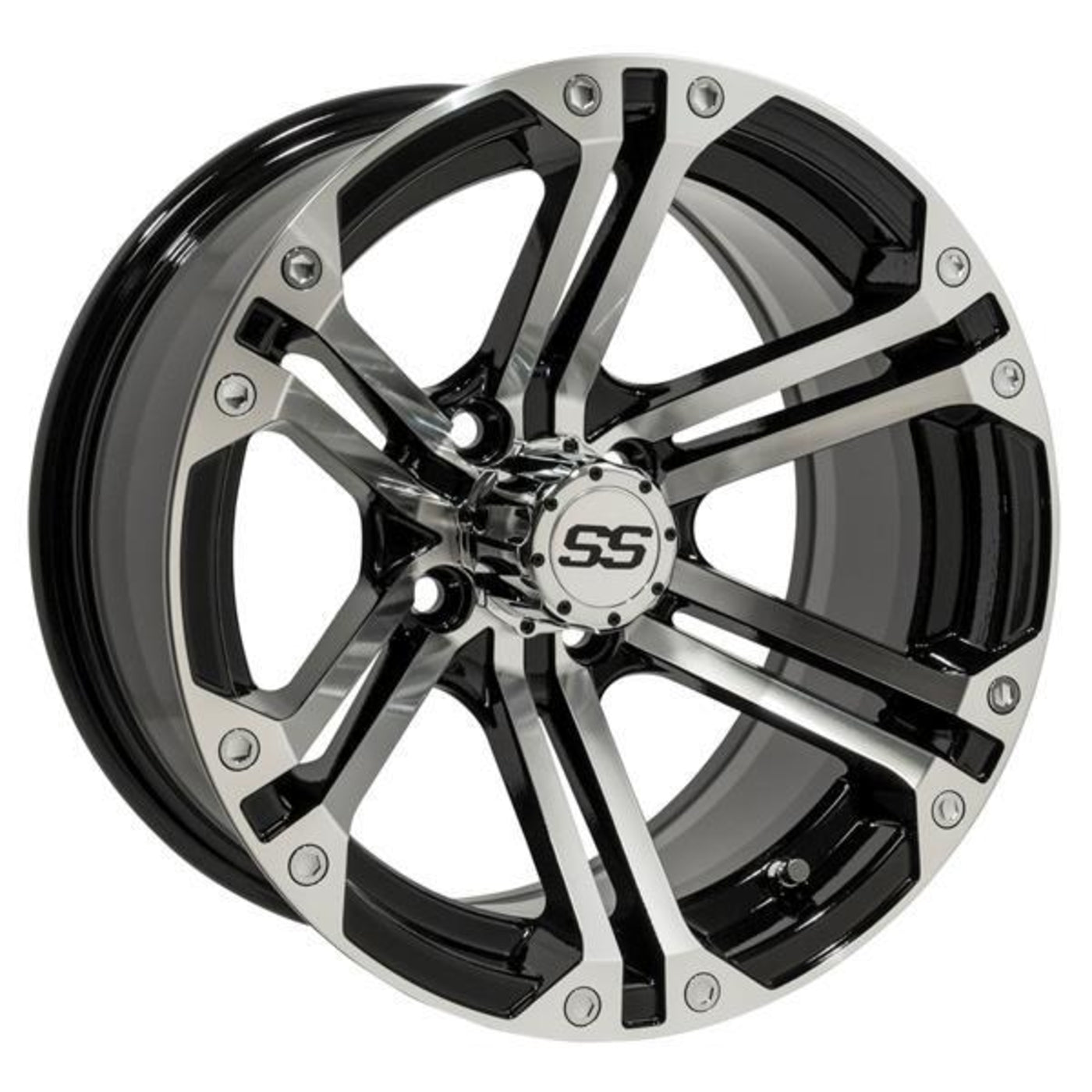 14x7 GTW® Machined/Black Specter Wheel – SoFlo Carts