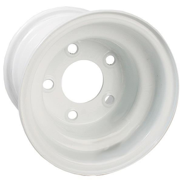 8x3.75 White Steel Wheel Centered (5 Hole)