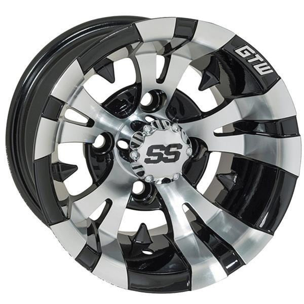 GTW® Vampire 12x7 Machined & Black Wheel (3:4 Offset)