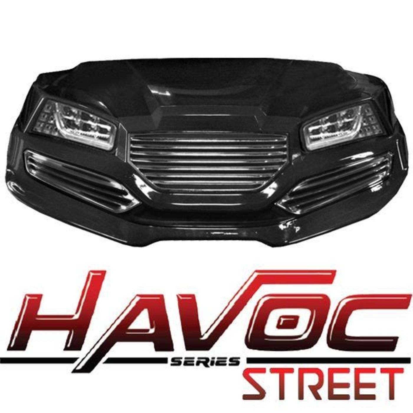 Yamaha G29/Drive HAVOC Street Style Front Cowl Kit in Black (Years 200 ...