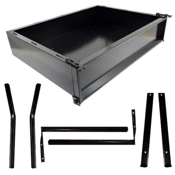 GTW® Black Steel Cargo Box Kit For E-Z-GO RXV (Years 2008-Up)